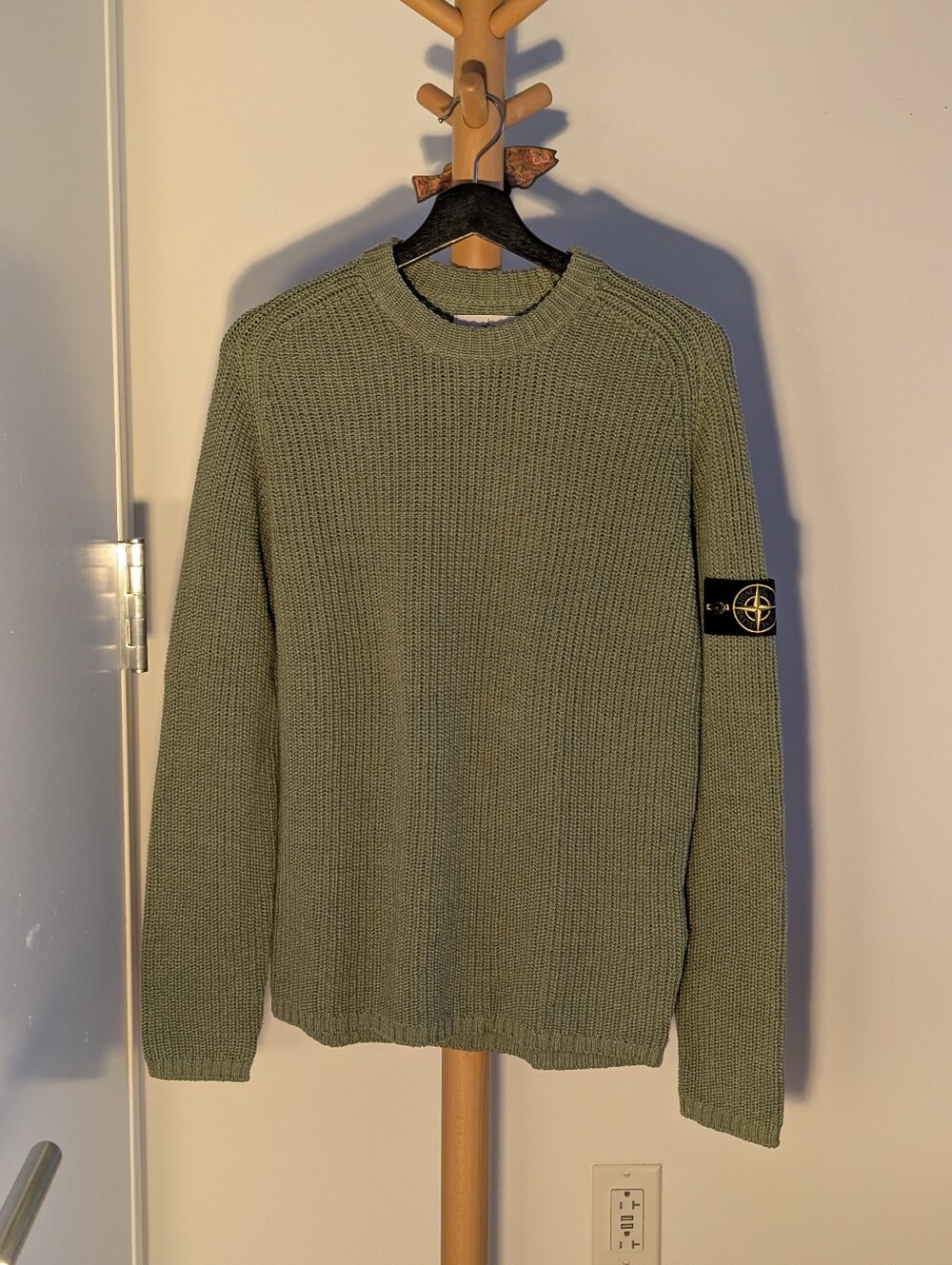 Stone Island Olive Crewneck Knit Sweater